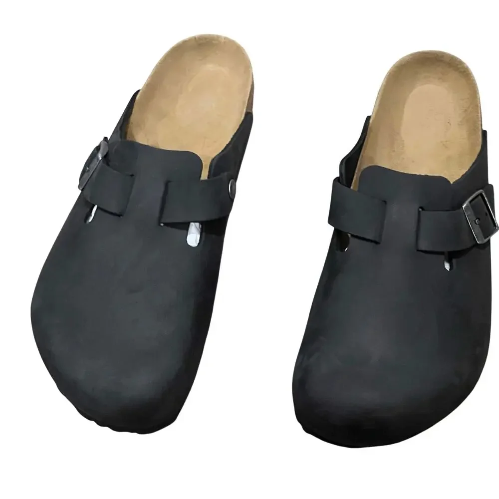 Birkenstock® Boston Men's Clogs In Oiled leather Leather Black US Size 10 NWOB